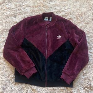 LIKE NEW Women’s Medium Adidas CLRDO Full-Zip Burgundy/Black Track Jacket